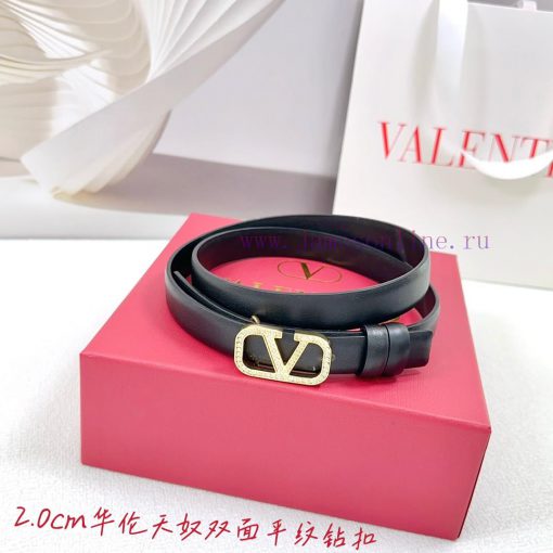 2.0cm Valentino double-sided plain waist belt, double-sided top layer cowhide material, leng e9xq4hvm - Image 7