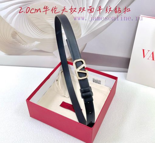2.0cm Valentino double-sided plain waist belt, double-sided top layer cowhide material, leng e9xq4hvm - Image 8