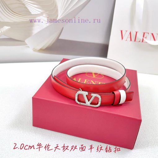 2.0cm Valentino double-sided plain waist belt, double-sided top layer cowhide material, leng a0cs4e9s - Image 7