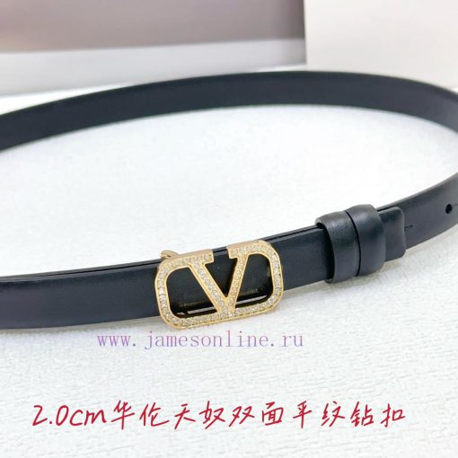 2.0cm Valentino double-sided plain waist belt, double-sided top layer cowhide material, leng e9xq4hvm - Image 10