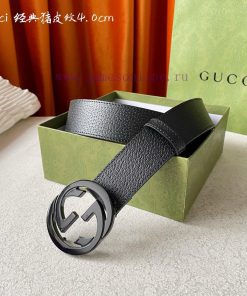 Comes with a complete gift boxGUCCI Luxury Men's Double G Buckle Classic Printed Belt Origin deviwekr