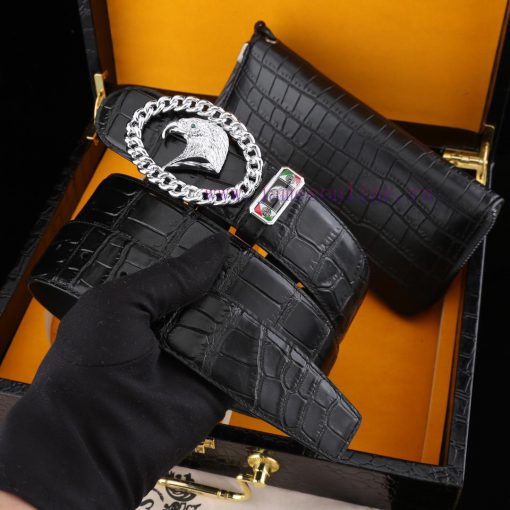 MADE IN ITALYWooden box with accompanying picturesStephen Belt and Wallet SetBuckle material keau5cpp - Image 2