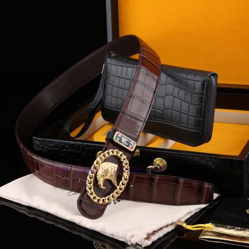 MADE IN ITALYWooden box with accompanying picturesStephen Belt and Wallet SetBuckle material keau5cpp - Image 3