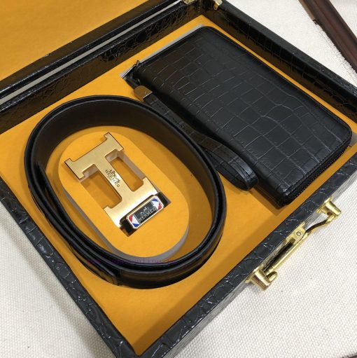 MADE IN FRANCEWooden box with accompanying picturesHERME @ Belt+Wallet SetBuckle material: T gyrc9hva - Image 6