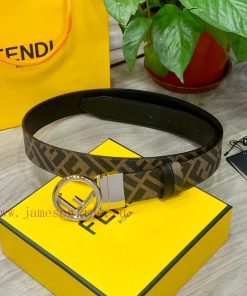 FENDI/Fendi wide 35mm imported double-sided cowhide with original pure copper tail clip, pro 0jp8b8mt