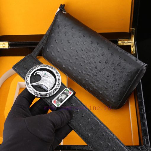 MADE IN ITALYWooden box with accompanying picturesStephen Belt and Wallet SetBuckle material m1255iol - Image 8