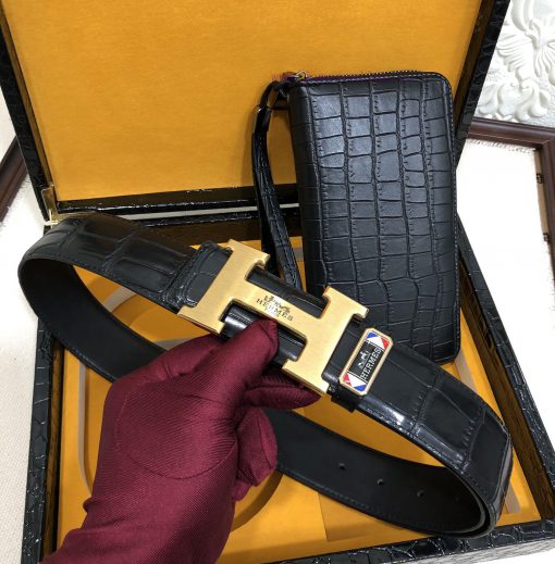 MADE IN FRANCEWooden box with accompanying picturesHERME @ Belt+Wallet SetBuckle material: T gyrc9hva - Image 7