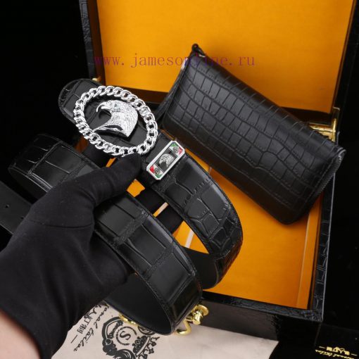 MADE IN ITALYWooden box with accompanying picturesStephen Belt and Wallet SetBuckle material keau5cpp - Image 9