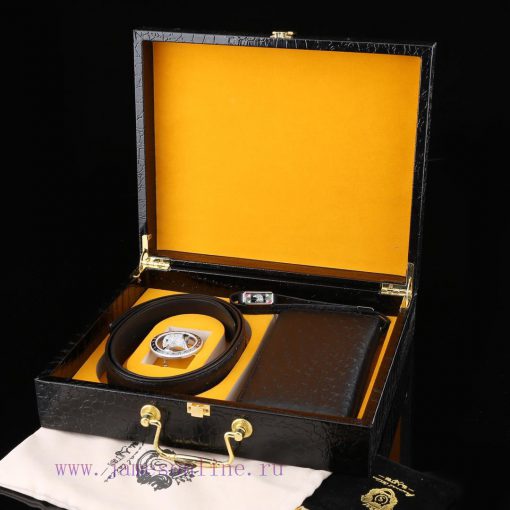 MADE IN ITALYWooden box with accompanying picturesStephen Belt and Wallet SetBuckle material m1255iol - Image 10