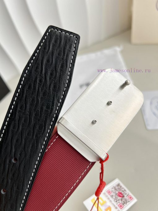 Prada PRADA ️ Belt and beltBuckle, classic pure steel material buckle, top layer cowhide, ph 52g47p6e - Image 7