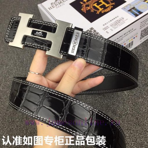 Hermes Hermes crocodile patternGrade: Italian imported 100% top layer cowhide, Hermes. Herm 656pbjkn - Image 3
