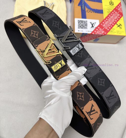 Belt LV Louis Reproduction-The waistband is made of 100% head layer cowhide, ensuring a thre c0nhsoe3 - Image 10
