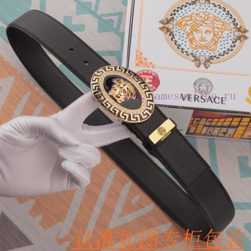 Belt belt Versace cowhide beltMen's belt material: 100% head layer cowhide belt, guaranteed 01hkqnke - Image 5
