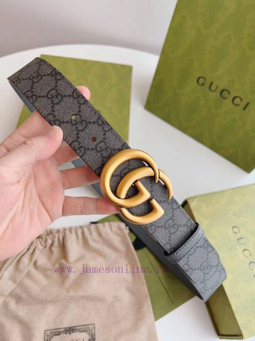 Remastered Gucci grey canvas leather paired with grey piggrain leather can be used on both s q9ntuwbq - Image 3