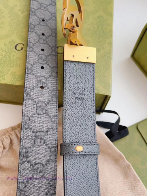 Remastered Gucci grey canvas leather paired with grey piggrain leather can be used on both s q9ntuwbq - Image 6