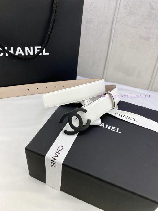 Width 3.0cm Chanel Women's Classic Belt and Strap New Smooth Inner Lining Matte Leather with pl406f17 - Image 4