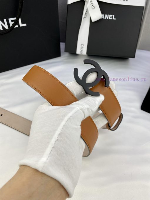 Width 3.0cm Chanel Women's Classic Belt and Strap New Smooth Inner Lining Matte Leather with iq56k2zm - Image 3