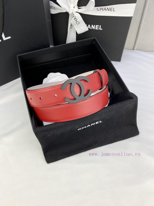 Width 3.0cm Chanel Women's Classic Belt and Strap New Smooth Inner Lining Matte Leather with zpfoszgb - Image 3