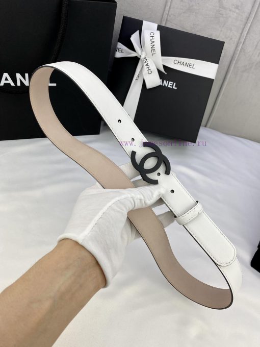 Width 3.0cm Chanel Women's Classic Belt and Strap New Smooth Inner Lining Matte Leather with pl406f17 - Image 5