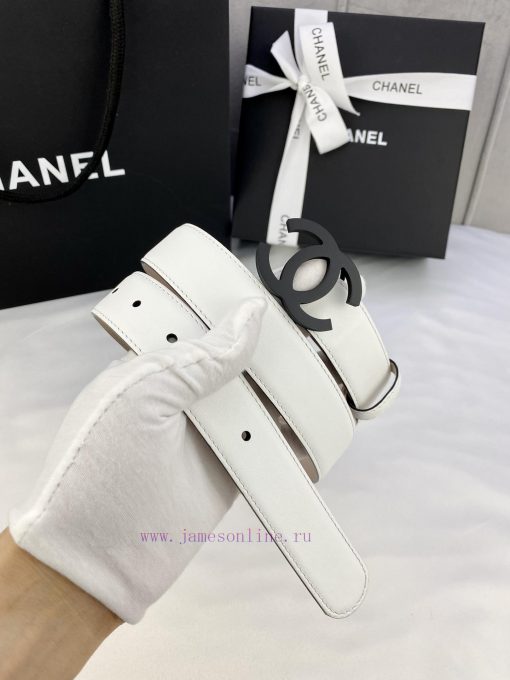 Width 3.0cm Chanel Women's Classic Belt and Strap New Smooth Inner Lining Matte Leather with pl406f17 - Image 6
