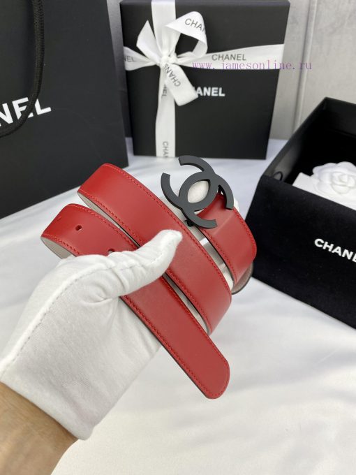 Width 3.0cm Chanel Women's Classic Belt and Strap New Smooth Inner Lining Matte Leather with zpfoszgb - Image 5