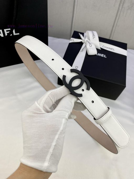 Width 3.0cm Chanel Women's Classic Belt and Strap New Smooth Inner Lining Matte Leather with pl406f17 - Image 7