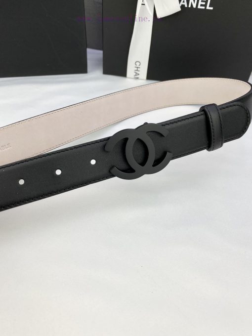 Width 3.0cm Chanel Women's Classic Belt and Strap New Smooth Inner Lining Matte Leather with xnx2azq2 - Image 4