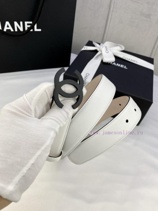 Width 3.0cm Chanel Women's Classic Belt and Strap New Smooth Inner Lining Matte Leather with pl406f17 - Image 9