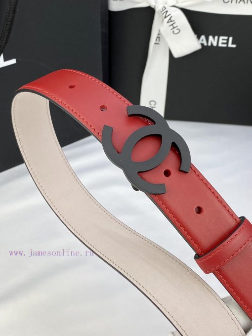 Width 3.0cm Chanel Women's Classic Belt and Strap New Smooth Inner Lining Matte Leather with zpfoszgb - Image 8