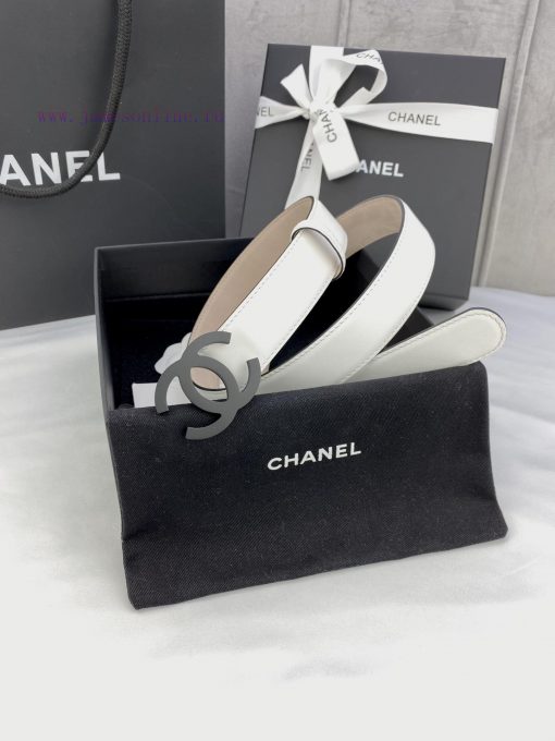Width 3.0cm Chanel Women's Classic Belt and Strap New Smooth Inner Lining Matte Leather with pl406f17 - Image 10