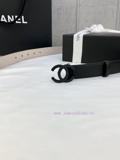 Width 3.0cm Chanel Women's Classic Belt and Strap New Smooth Inner Lining Matte Leather with xnx2azq2 - Image 9