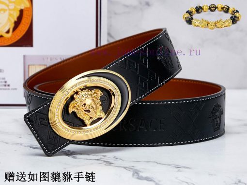 Belt Versace Ver…The waist belt is made of 100% cowhide, ensuring that the genuine leather i z800xnlc - Image 2