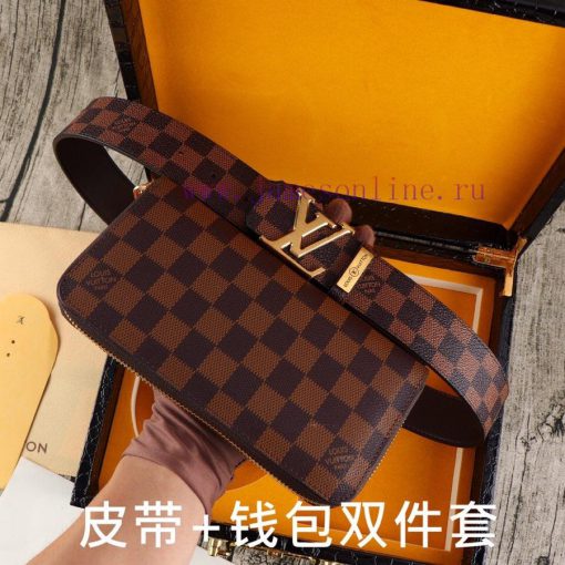 LV. Yilu Weideng Double Piece SetWooden box, belt+wallet, two-piece setGrade: Italian import jhdpxiyp - Image 4