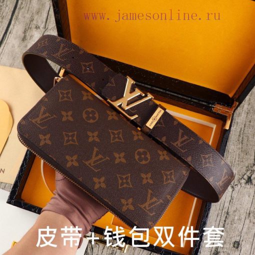LV. Yilu Weideng Double Piece SetWooden box, belt+wallet, two-piece setGrade: Italian import jhdpxiyp - Image 6