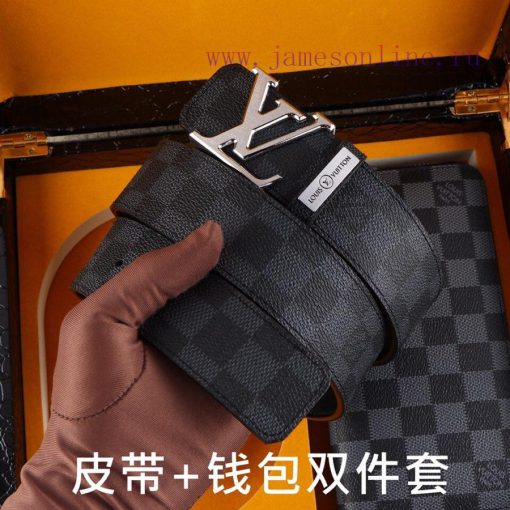 LV. Yilu Weideng Double Piece SetWooden box, belt+wallet, two-piece setGrade: Italian import wef21de6 - Image 3