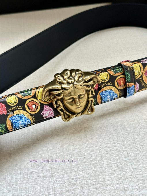 Width 4.0cm Versace This Palazzo belt is made of cowhide fabric and adorned with Le Pop Clas pcqrz9ru - Image 3