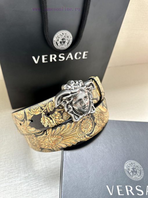 Width 4.0cm Versace This Palazzo belt is made of cowhide fabric and adorned with Le Pop Clas 9u38uy7d - Image 5