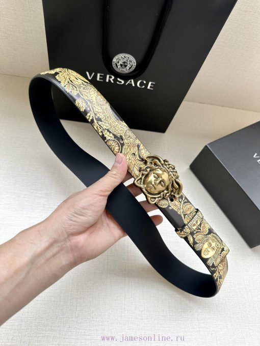 Width 4.0cm Versace This Palazzo belt is made of cowhide fabric and adorned with Le Pop Clas 9u38uy7d - Image 7
