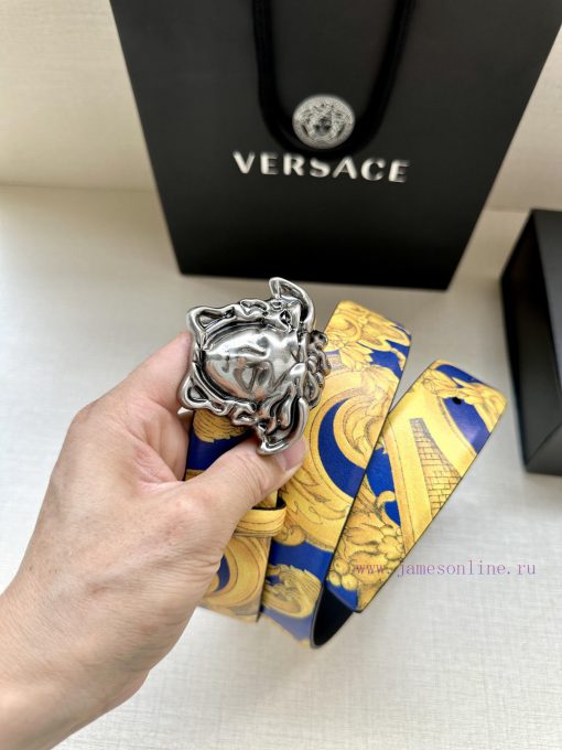 Width 4.0cm Versace This Palazzo belt is made of cowhide fabric and adorned with Le Pop Clas re8sn8zk - Image 4