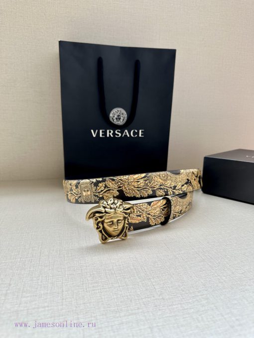Width 4.0cm Versace This Palazzo belt is made of cowhide fabric and adorned with Le Pop Clas 9u38uy7d - Image 8