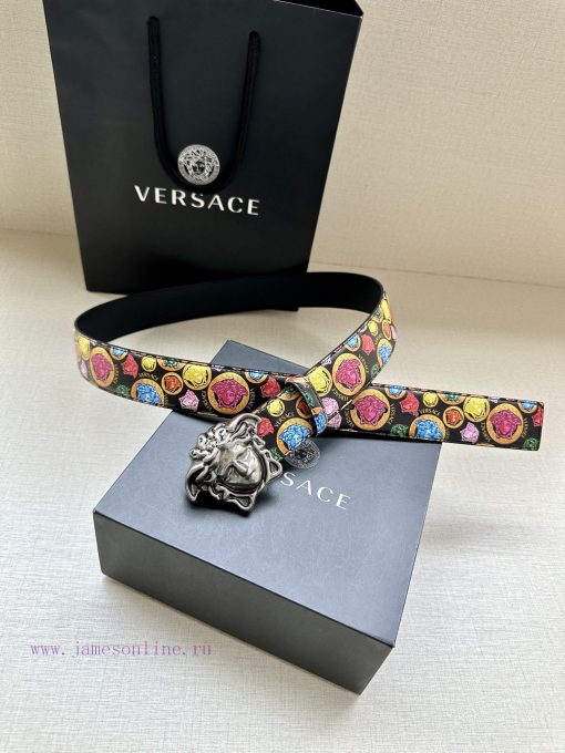 Width 4.0cm Versace This Palazzo belt is made of cowhide fabric and adorned with Le Pop Clas pcqrz9ru - Image 9