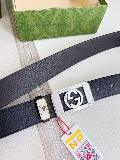 Gucci Gucci Belt ️ BeltHanging buckle, pure steel material buckle head, top layer cowhide, p 3vcvx66d - Image 5