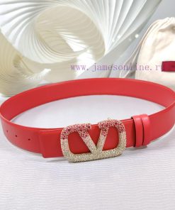 4.0cm Valentino new belt, double-sided top layer cowhide material, length 75.80.85.90.95.100 je64zynx