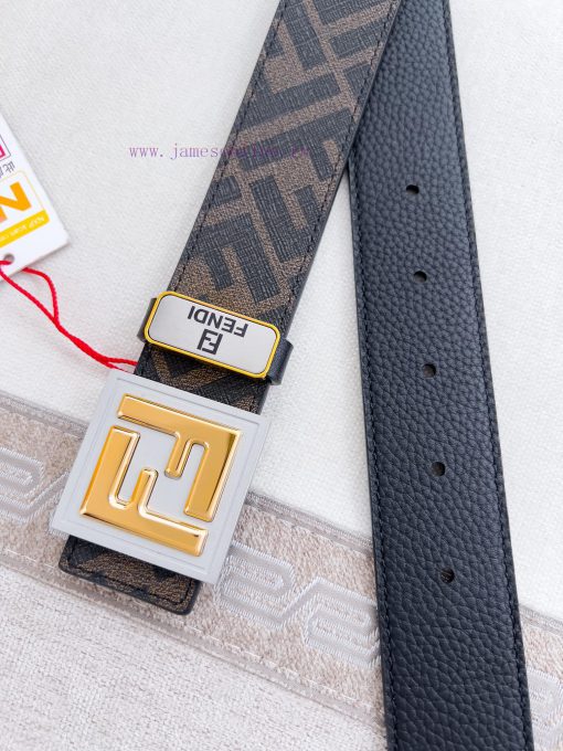 Fendi FENDI ️ Belt and beltBuckle, original classic pure copper boutique letter buckle, phot uf2ci3r3 - Image 7
