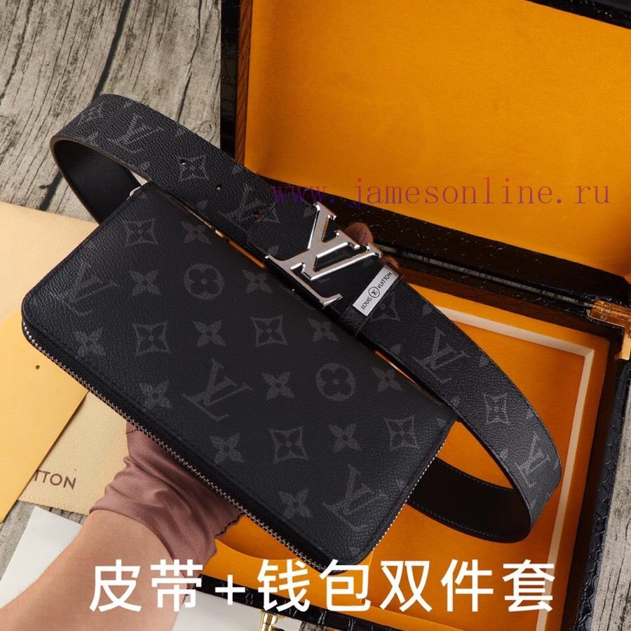 LV. Yilu Weideng Double Piece SetWooden box, belt+wallet, two-piece setGrade: Italian import 7f878ag5