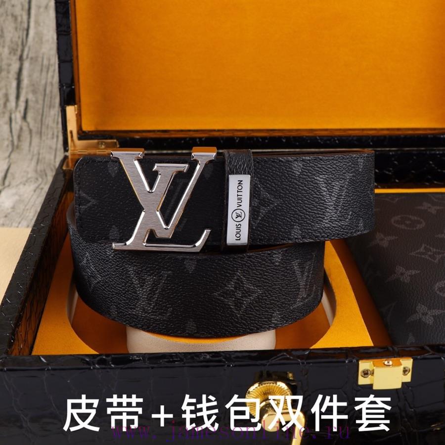 LV. Yilu Weideng Double Piece SetWooden box, belt+wallet, two-piece setGrade: Italian import 7f878ag5 - Image 4