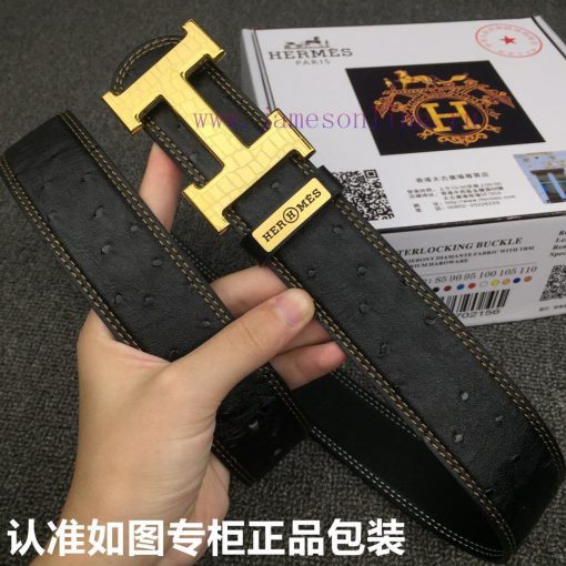 Hermes Hermes ostrich patternGrade: Italian imported 100% top layer cowhide, Hermes. Herm è hdindebs - Image 4