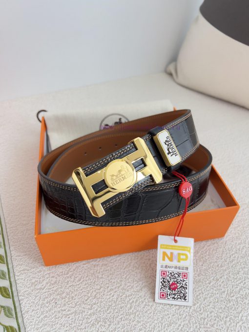 Hermes Hermes waist beltHanging buckle, classic pure steel material buckle head, double-side hz00idjc - Image 2