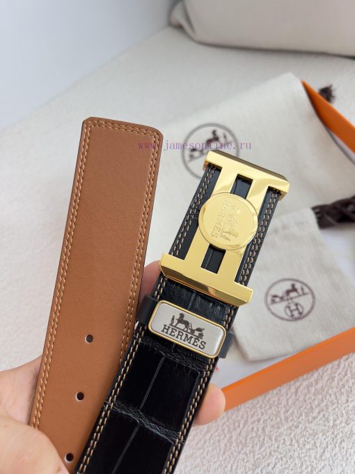 Hermes Hermes waist beltHanging buckle, classic pure steel material buckle head, double-side hz00idjc - Image 8