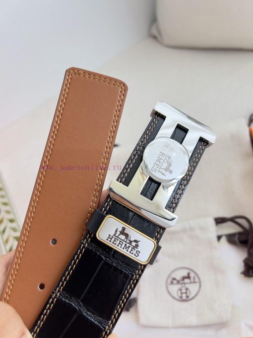 Hermes Hermes waist beltHanging buckle, classic pure steel material buckle head, double-side hz00idjc - Image 9